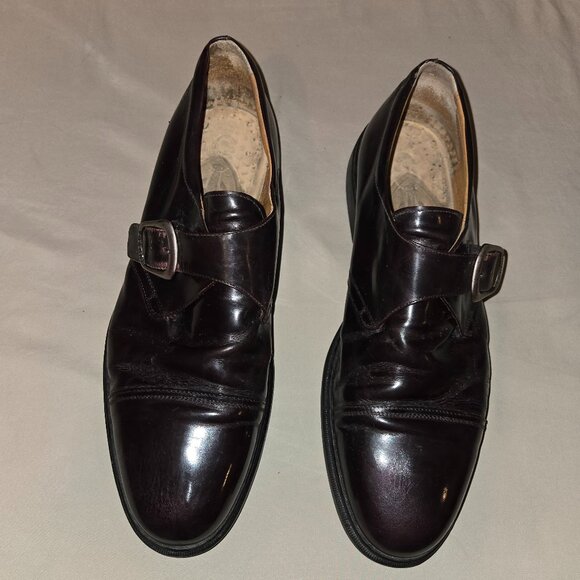 Men\'s Toschi Italian Leather Shoes Color Dark Burgundy Size 14 With Buckle